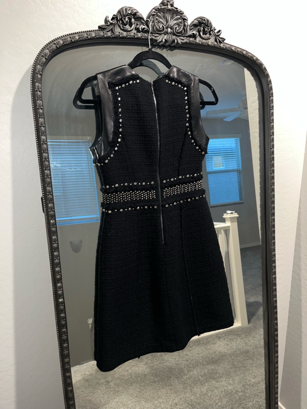 Rebecca Taylor Tweed Stud Leather Dress - Picture 4 of 6